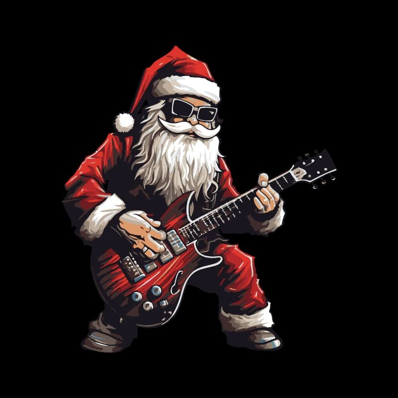 Weihnachtsmann Gitarre Santa