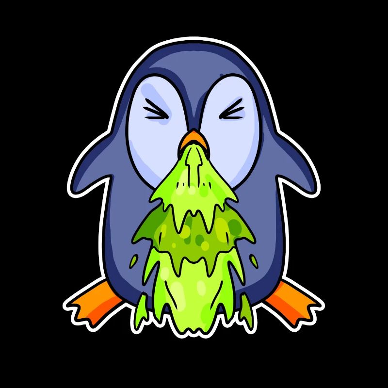Pingouin vomissant vomi