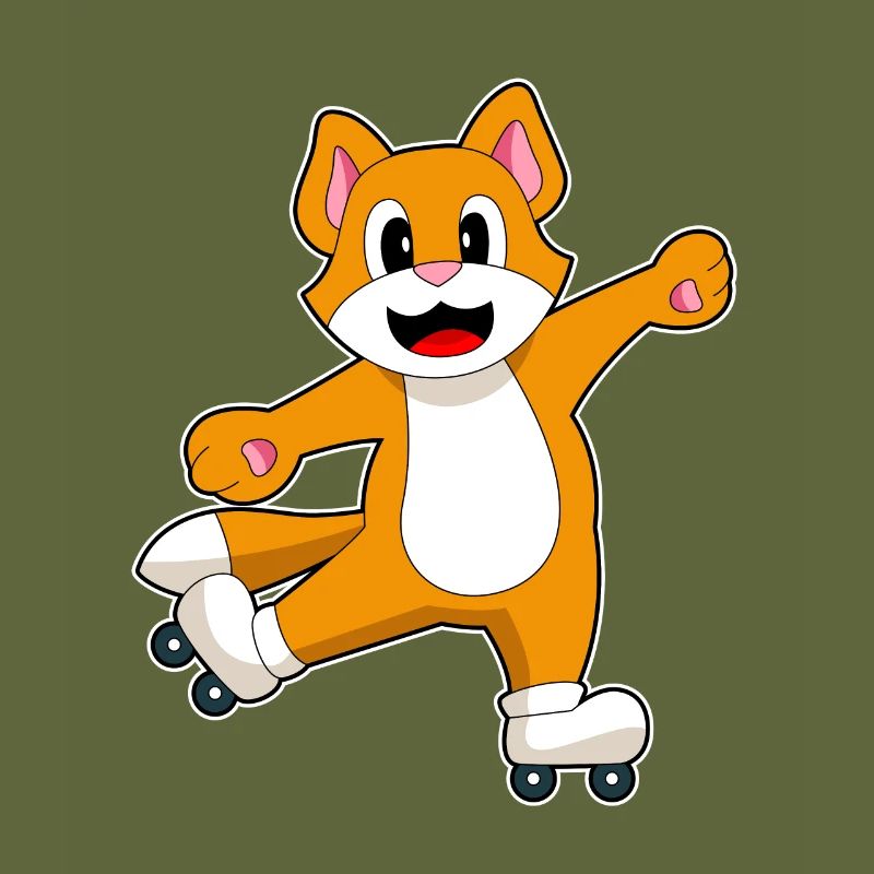 Cat Inline Skating Roller Skates
