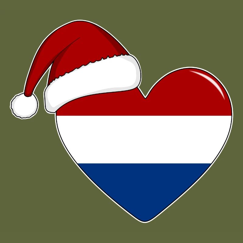 Drapeau de Hollande coeur de Noël