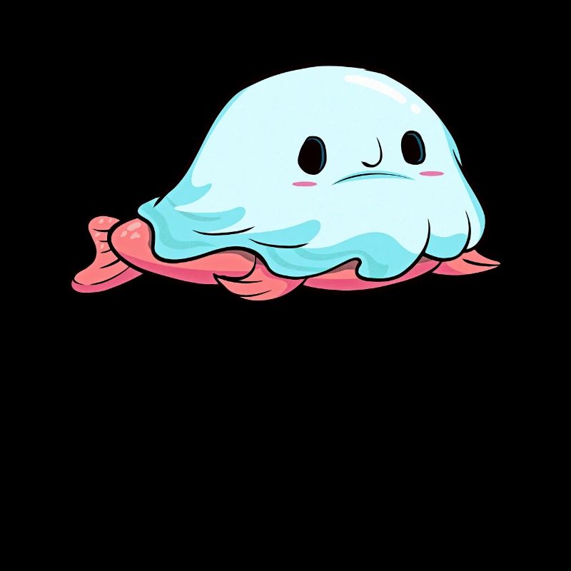 Kawaii Halloween Blobfish Ghost Boo