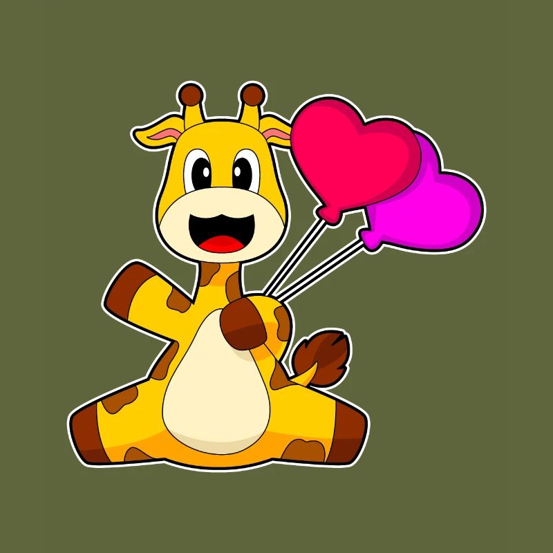 Giraffe Herz Luftballon