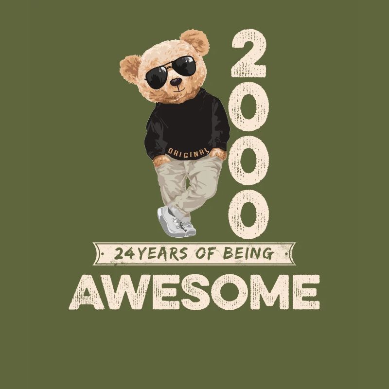 2000 Birthday Teddy Bear Being Awesome Orignal