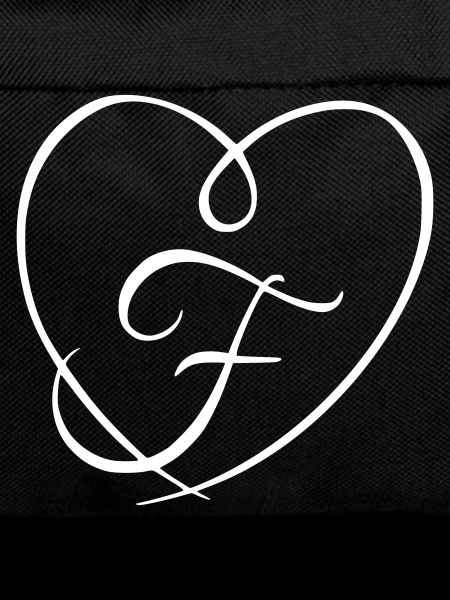 Letter F Calligraphy Heart