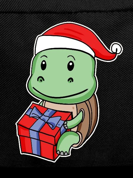 Turtle with Christmas hat
