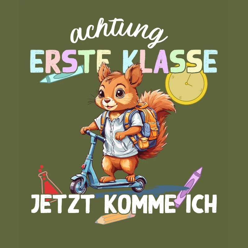Eichhörnchen Schulstart Erste Klasse Roller