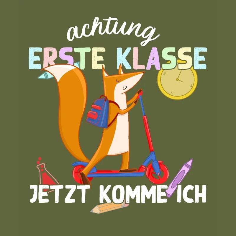 Fuchs Schulkind Einschulung Erste Klasse Design