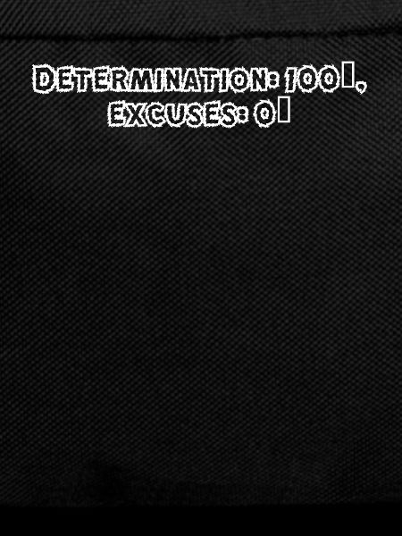 Fitness - Determination: 100%, excuses: 0%