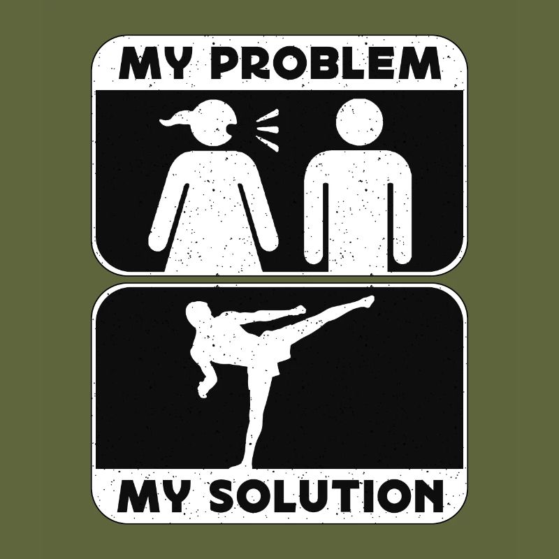 Kickboxer My Problem My Solution Pictogram Dad Mom