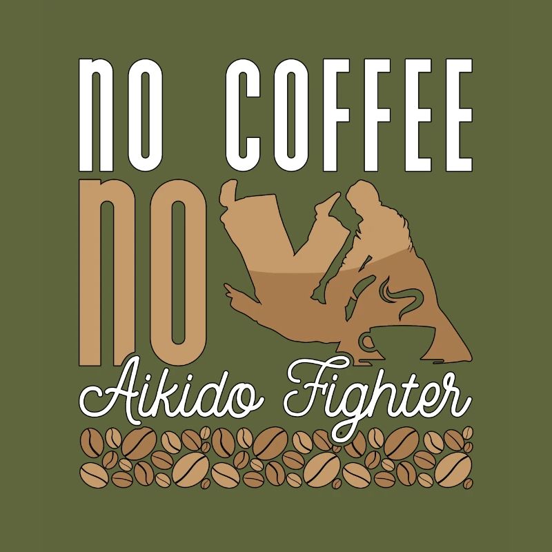 Combattant d’Aïkido Pas de café Pas de karaté Amateur de café