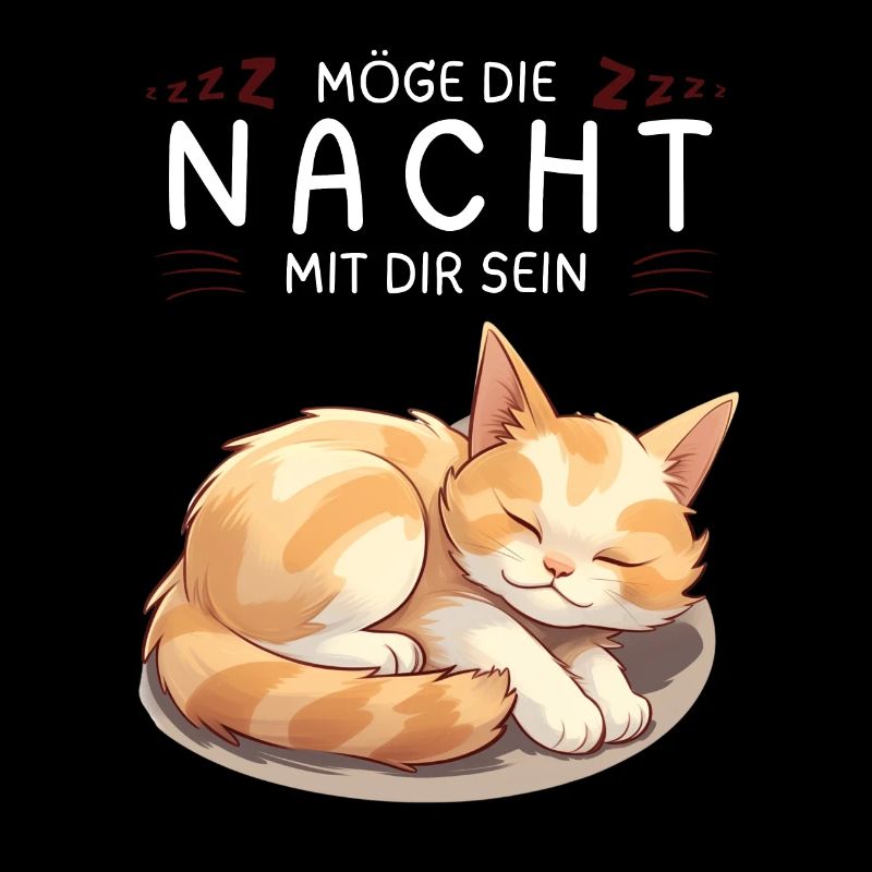 Möge die Nacht mit dir sein - Schlafshirt Katze