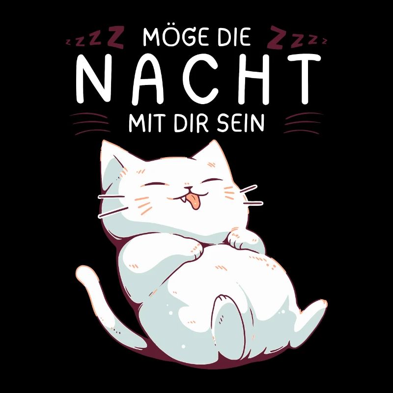 Möge die Nacht mit dir sein - Schlafshirt Katze