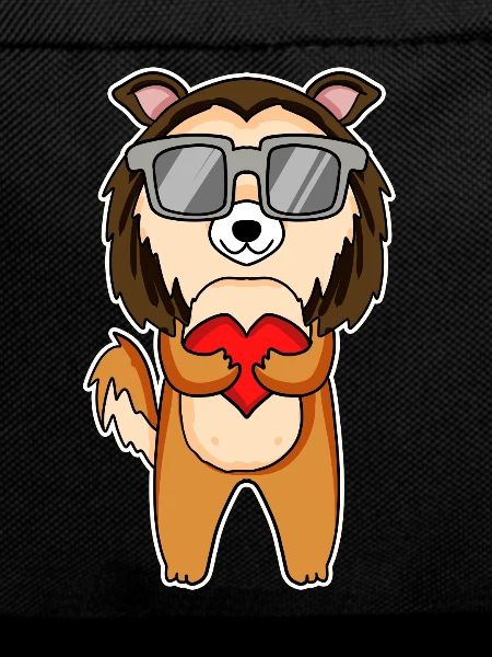 Dog with heart and glasses