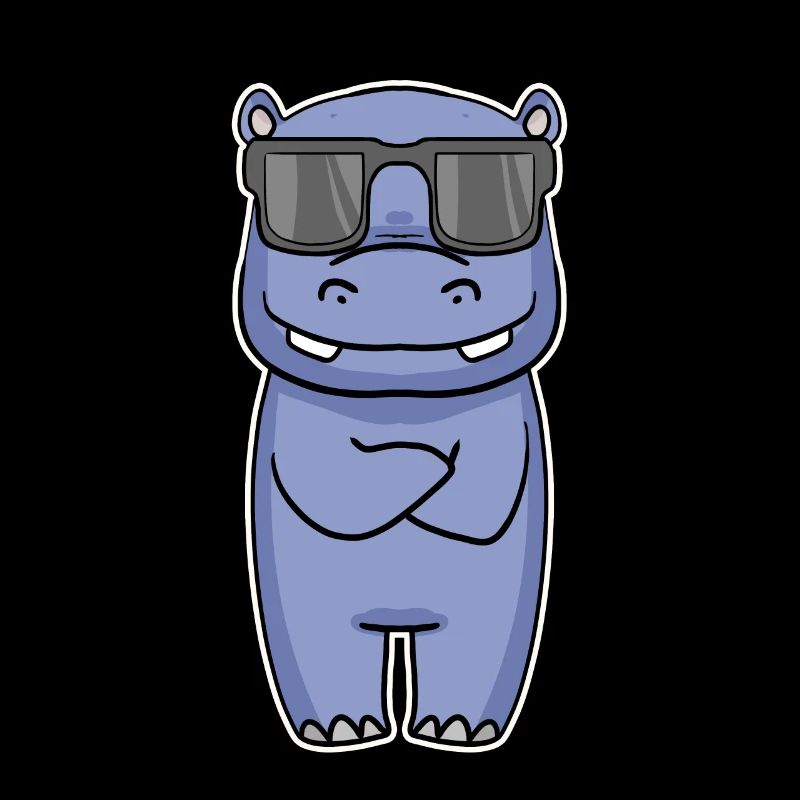 Nilpferd mit Brille