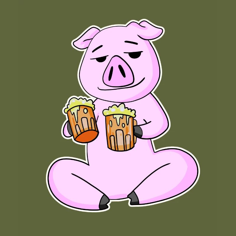 Schwein mit Bier