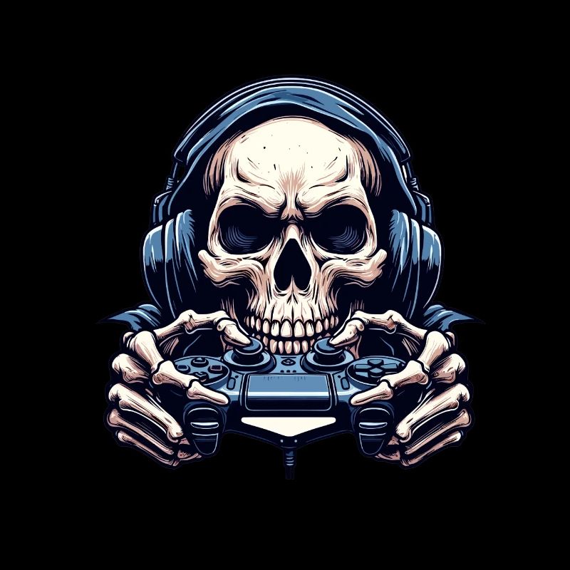 Skeleton with game controller. design for Gamer