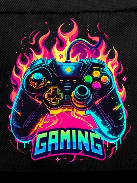 Gaming Controller Flames Art