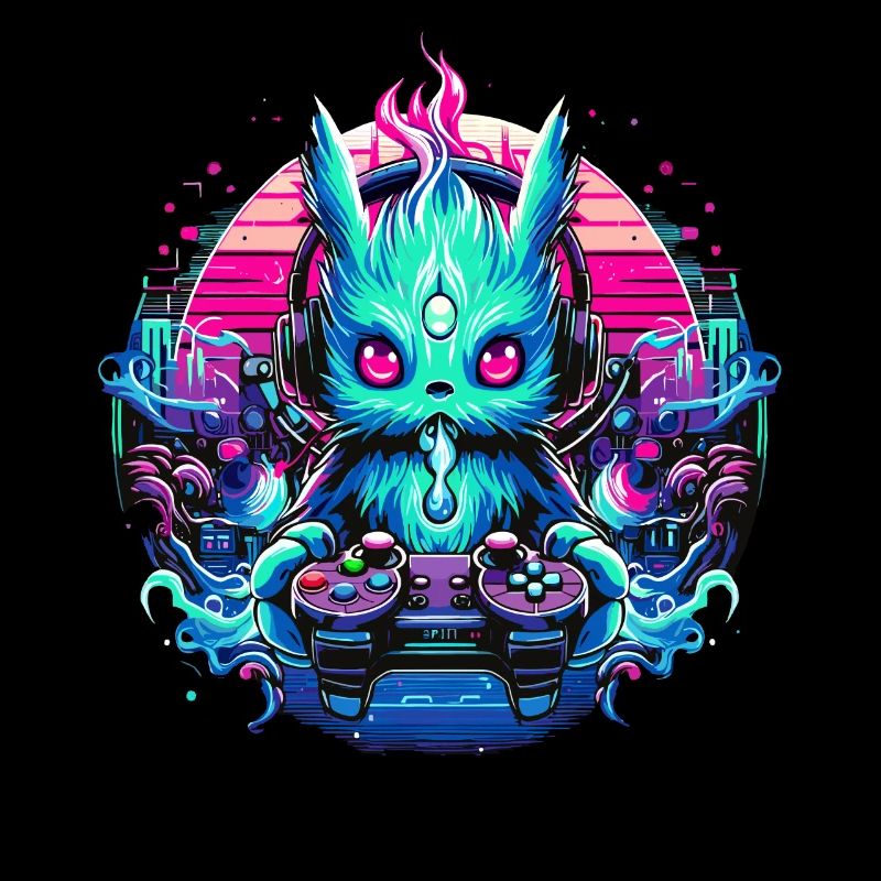 Synthwave Zocker Gaming Alien