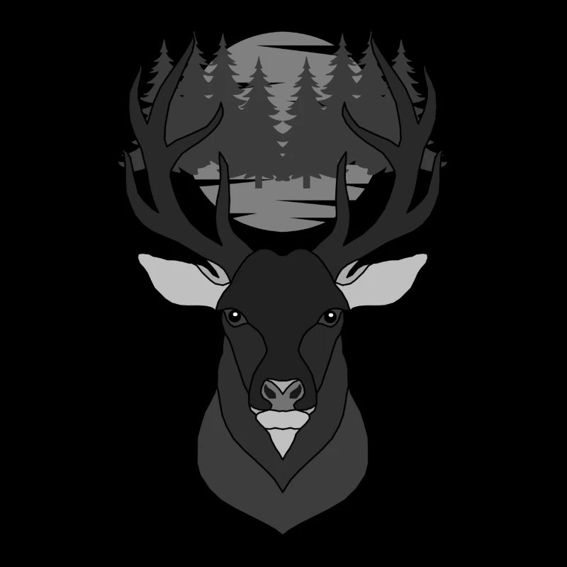 Rothirsch Geweih mit Hirschgeweih