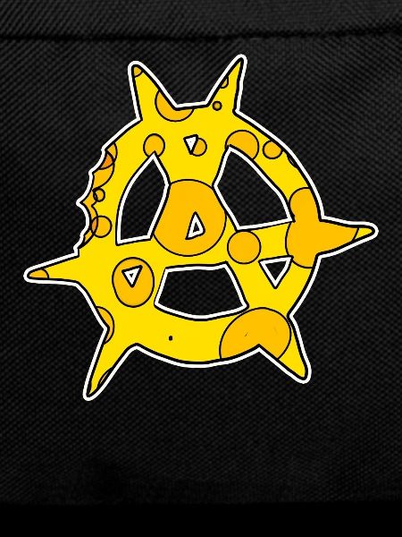 Anarchy symbol made of cheese