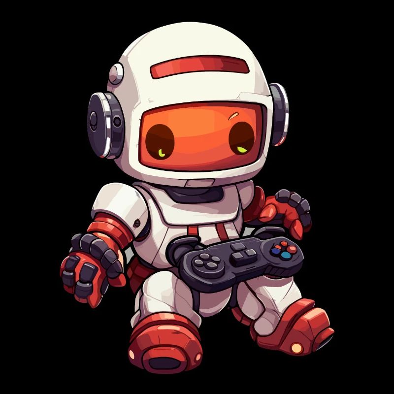 Cute Robot Player Funny Gaming Robot