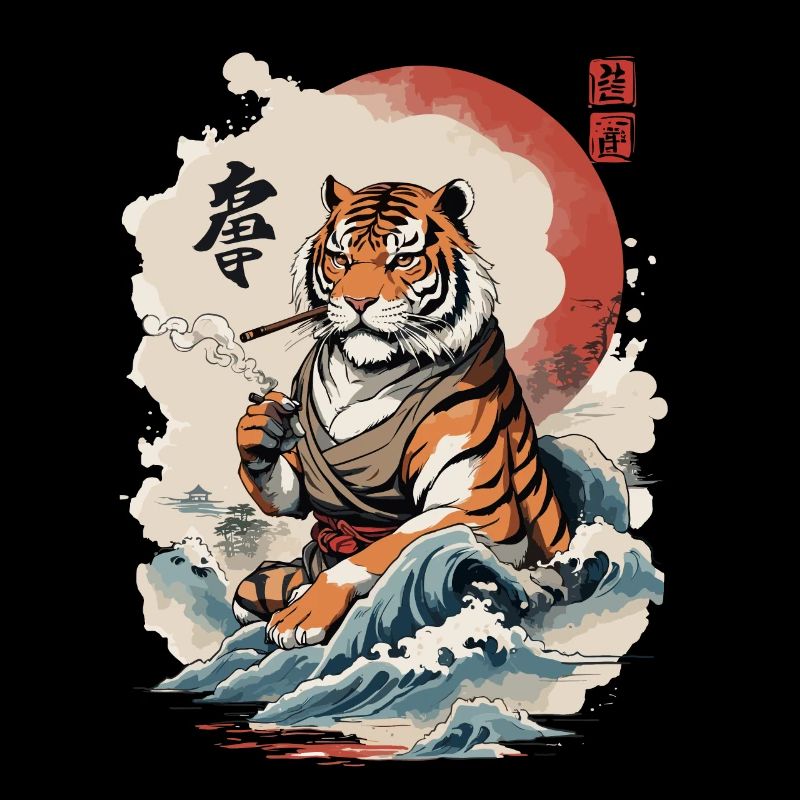 Ukiyo-E Tiger Japan Wave Streetwear Artwork