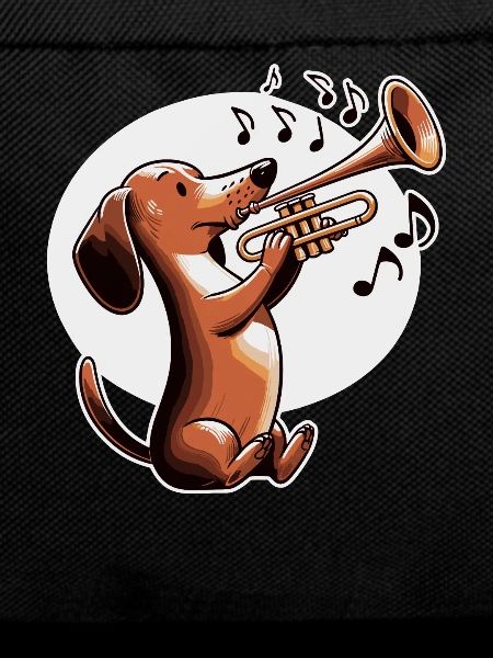 Dachshund playing Trumpet