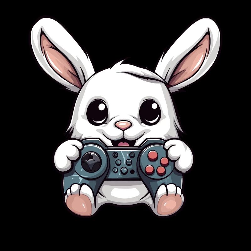 Cute Rabbit Player Gaming Bunny Lover