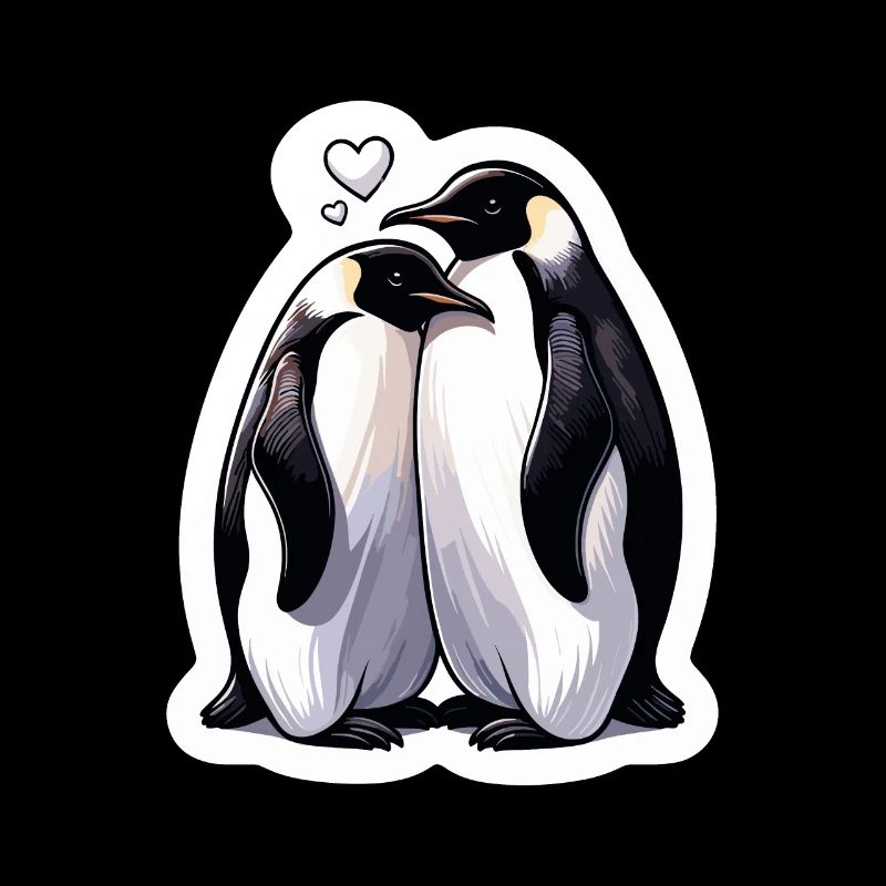 Pingouins mignons Pingouin Couple Amour