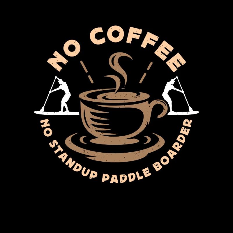 StandUp Paddle Boarder Pas de café Pas de café de pagayeur
