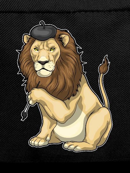 Lion Painter Brush Painting