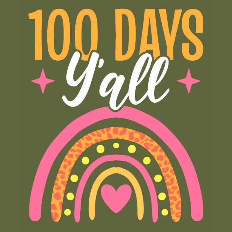 Rainbow 100 Days Yall 100e jour d’école enseignant