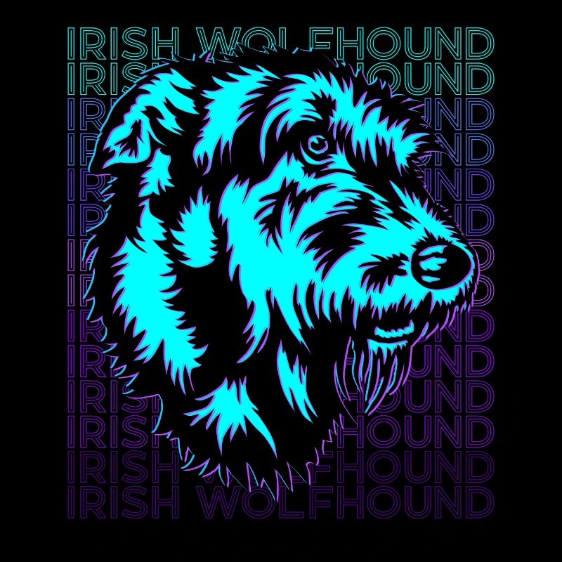 Irischer Wolfshund Hund Retro