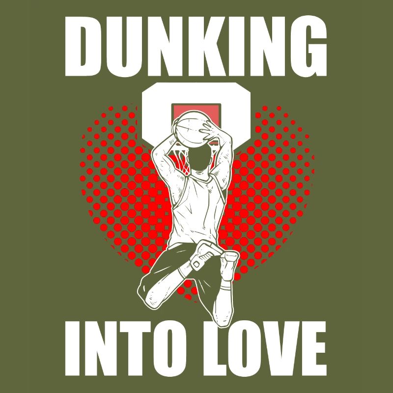 Couples Basketball Player Romantic Dunking into
