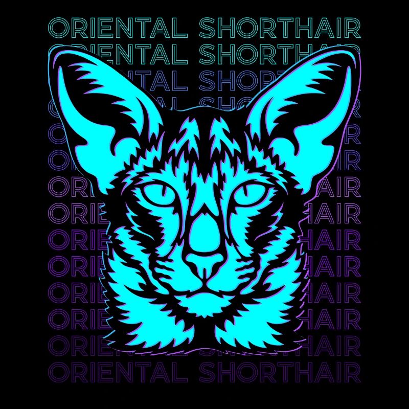 Orientalisch Kurzhaar Katze Retro