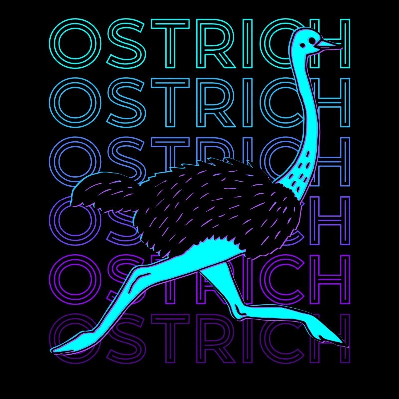 Ostrich Animal Retro