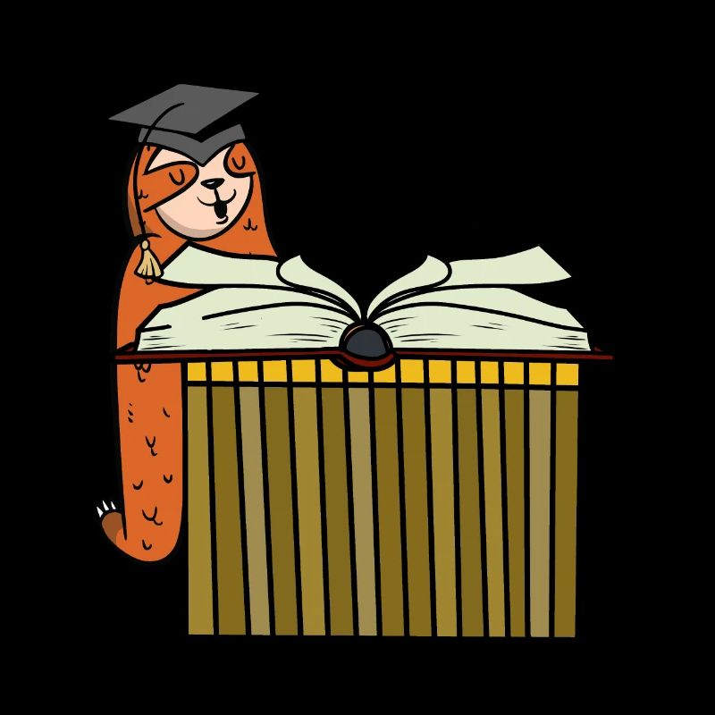 Faultier Student studieren Buch Schüler Schule