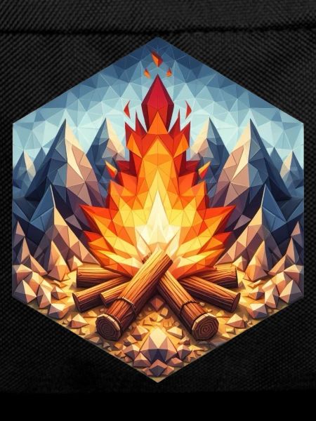 A polygon-style campfire