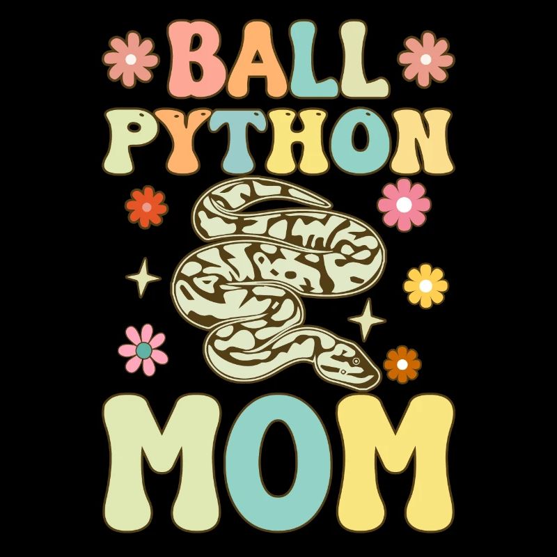 Ball Python Mom Groovy Snake Mom
