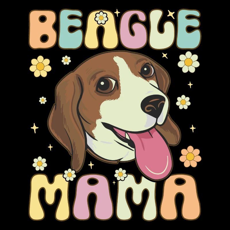 Beagle Mama Groovy Dog Mom
