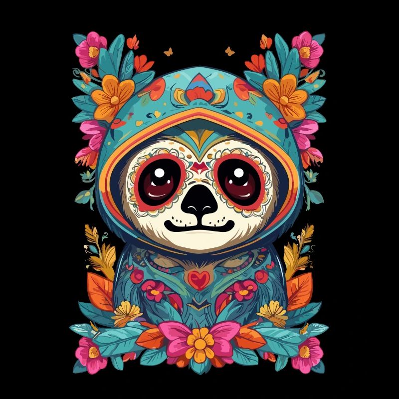 Sloth Iconic Sugar Skull Mexico
