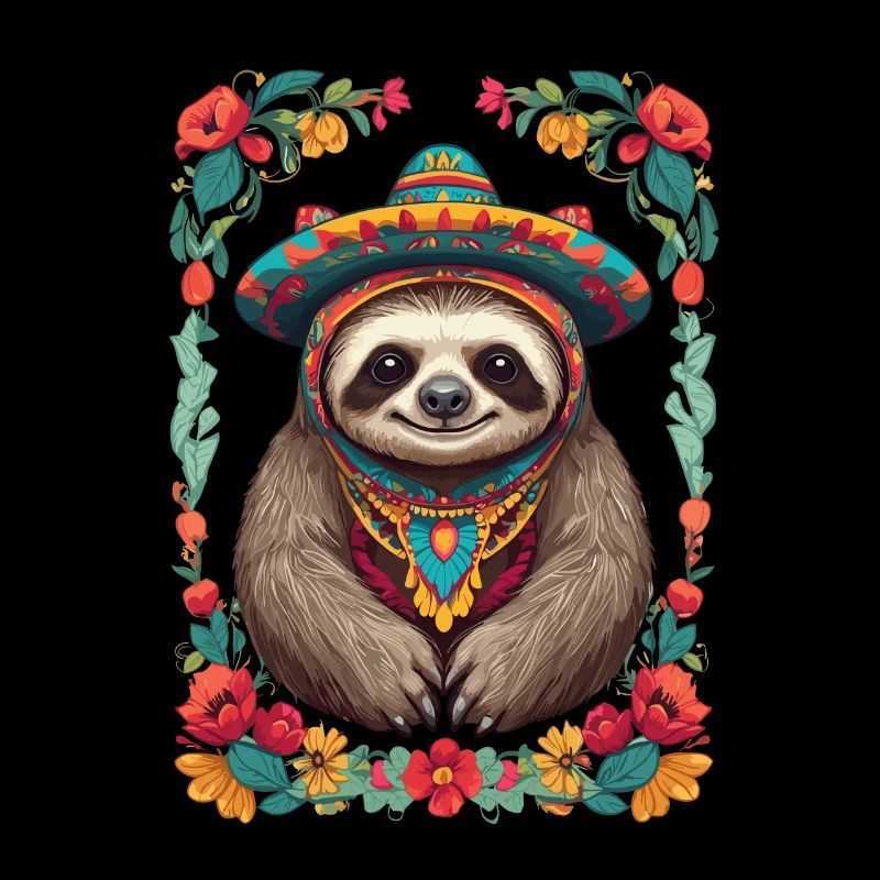 Sloth Mexico Sugar Skull Streetwear