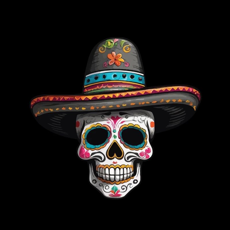 Iconic Sugar Skull Mexican Holiday