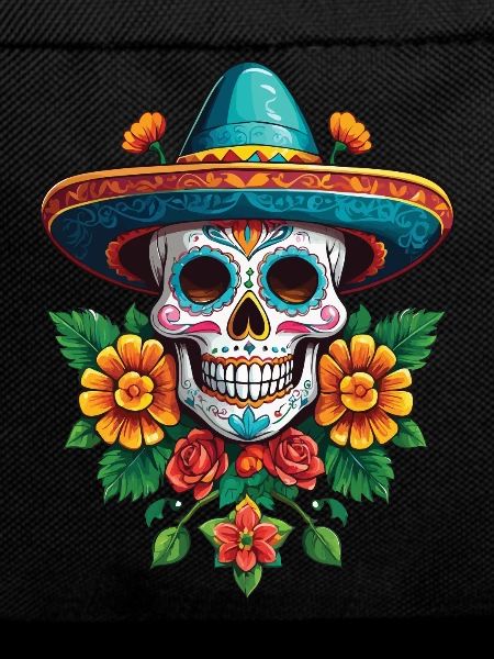 Iconic Sugar Skull Mexican Holiday