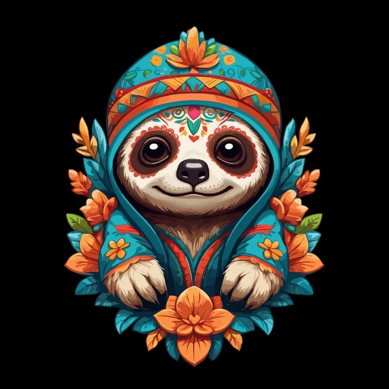 Sloth Iconic Sugar Skull Mexico