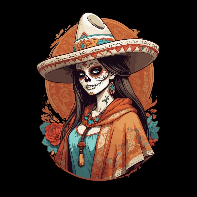 Iconic Sugar Skull Mexican Holiday