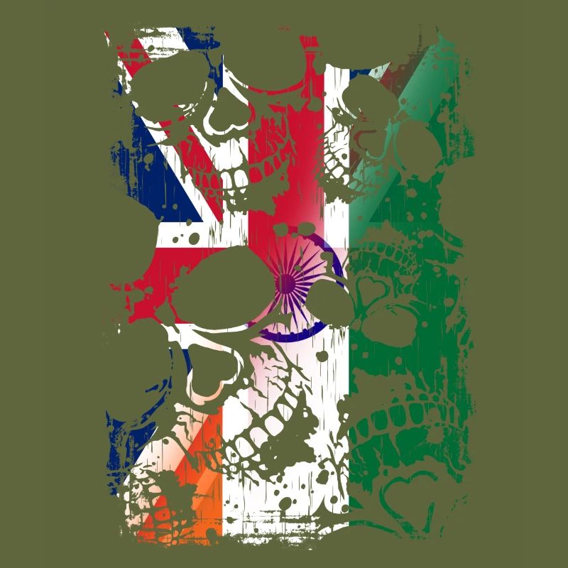 Royaume-Uni Inde Drapeau et crânes
