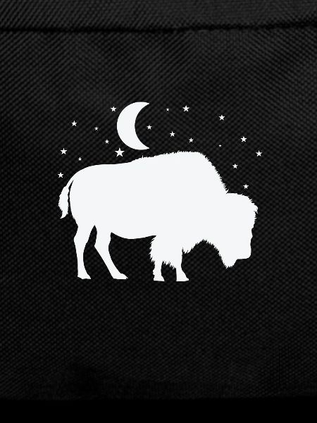 Bison in the moonlight