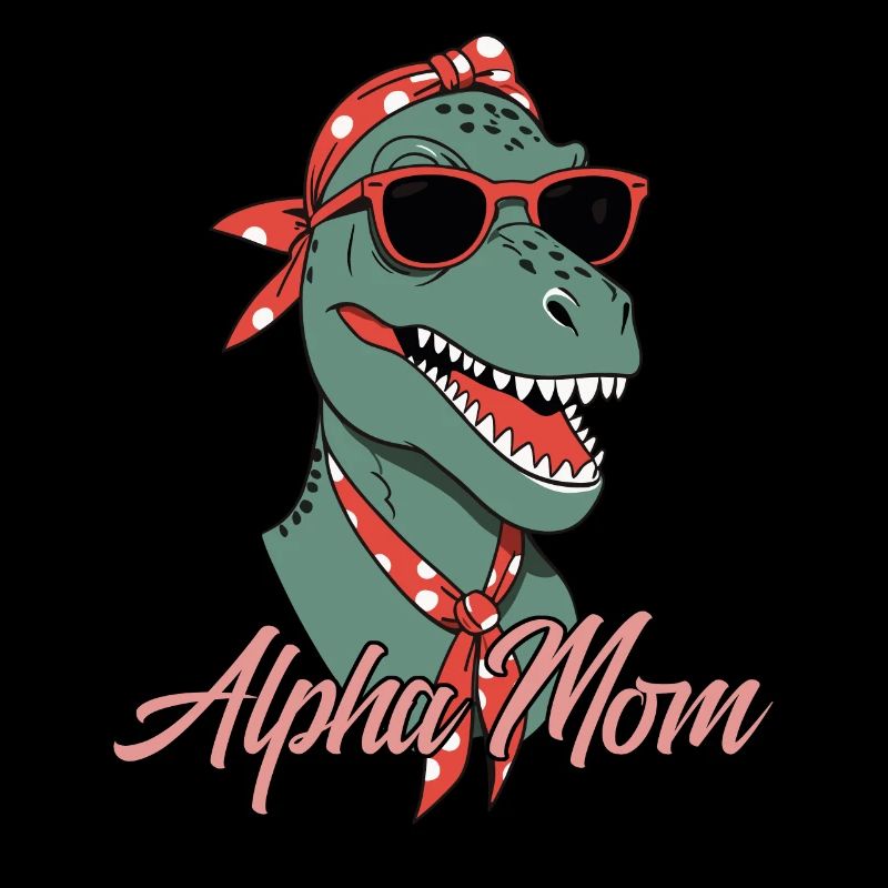 Alpha Mom Funny Iconic Dinosaur Mom