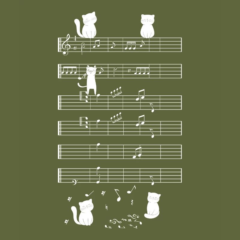 Chats jouant avec un chat de note de musique